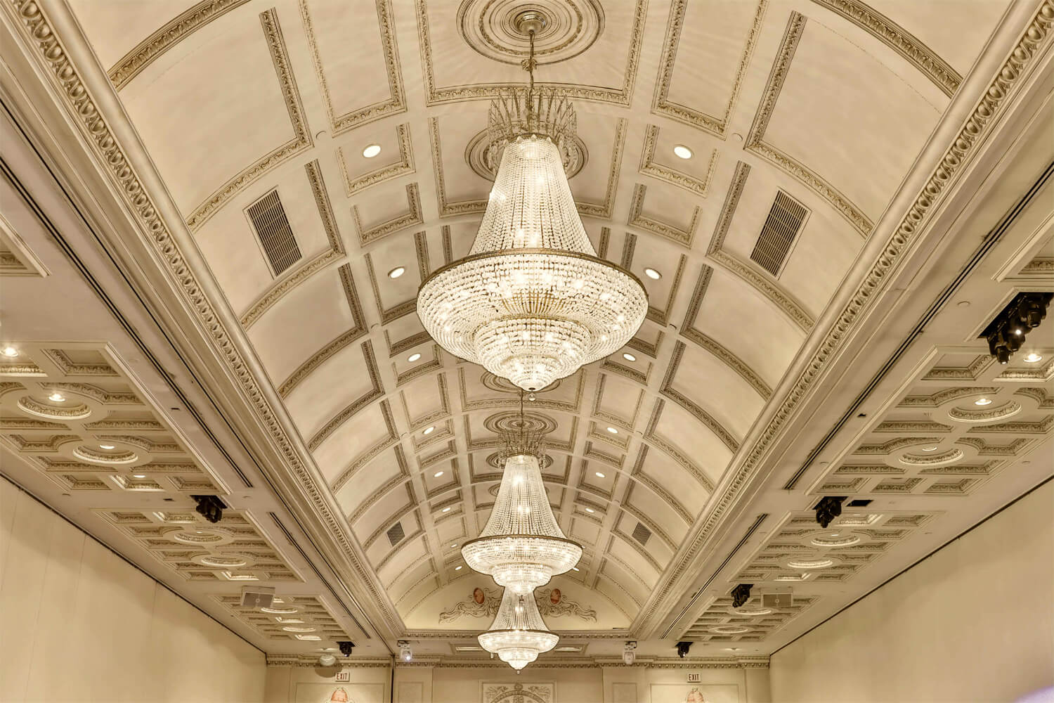 The Venetian Venue's chandeliers