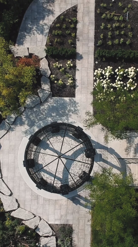 East Courtyard venue drone view