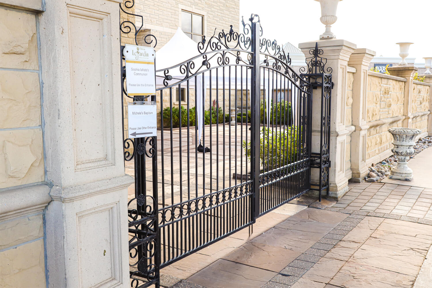 West courtyard gate at Château Le Jardin