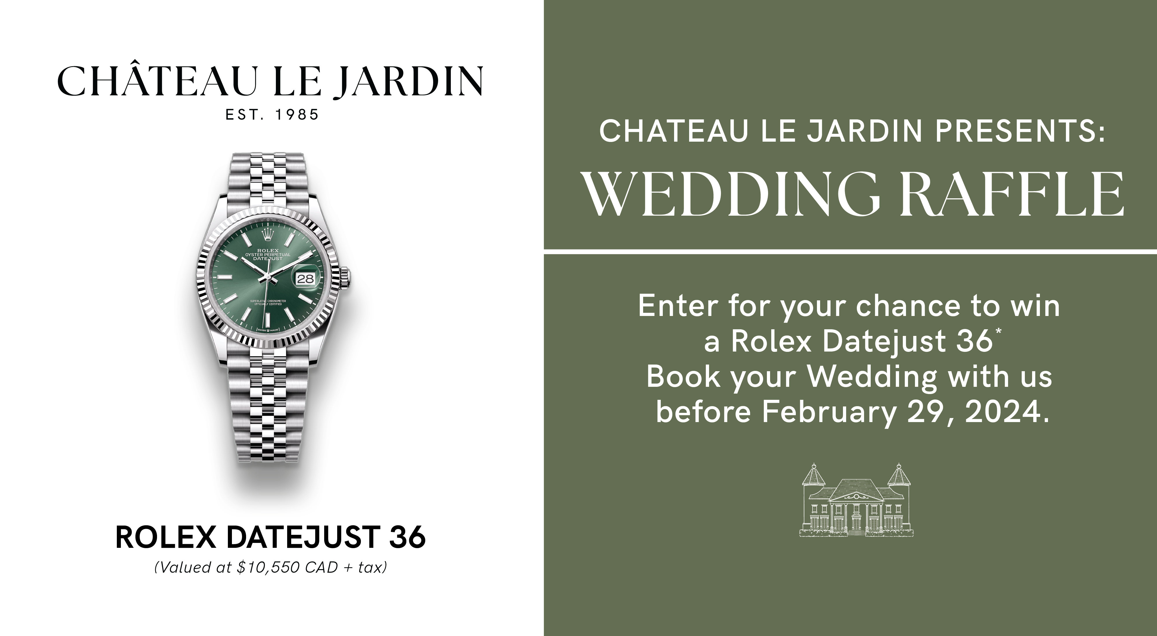 Rolex Raffle Ch teau Le Jardin Vaughan Event Venue